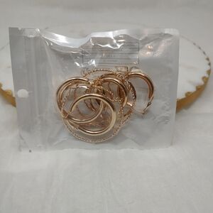 New Assorted Gold Tone Hoop Earrings